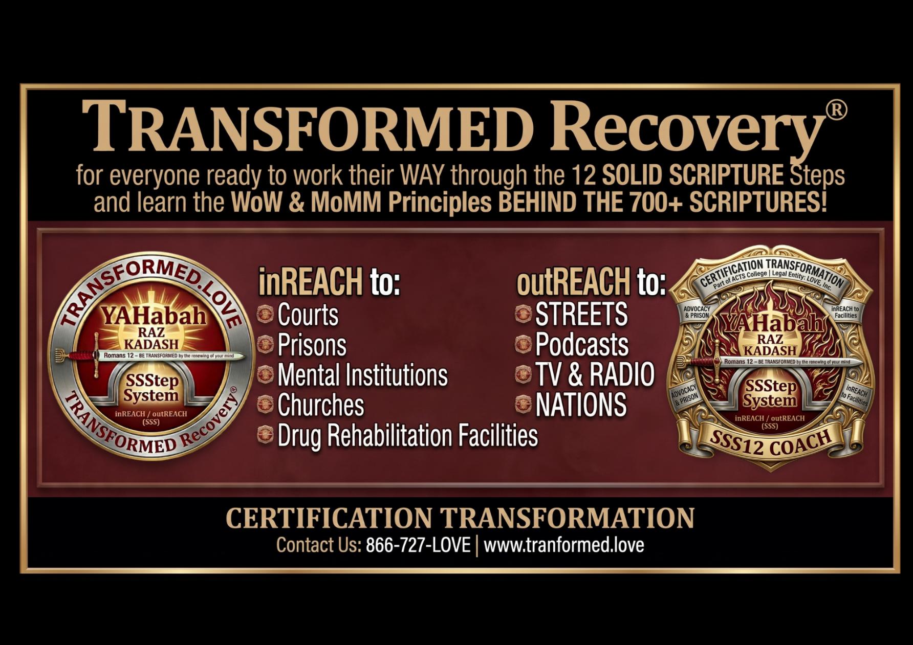 TRANSFORMED Recovery, inREACH and outREACH